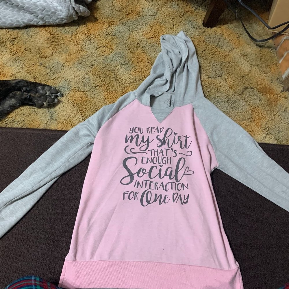 Gold Crush Grey and pink Hoodie Junior's Medium